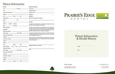 a form with the prairies edge logo